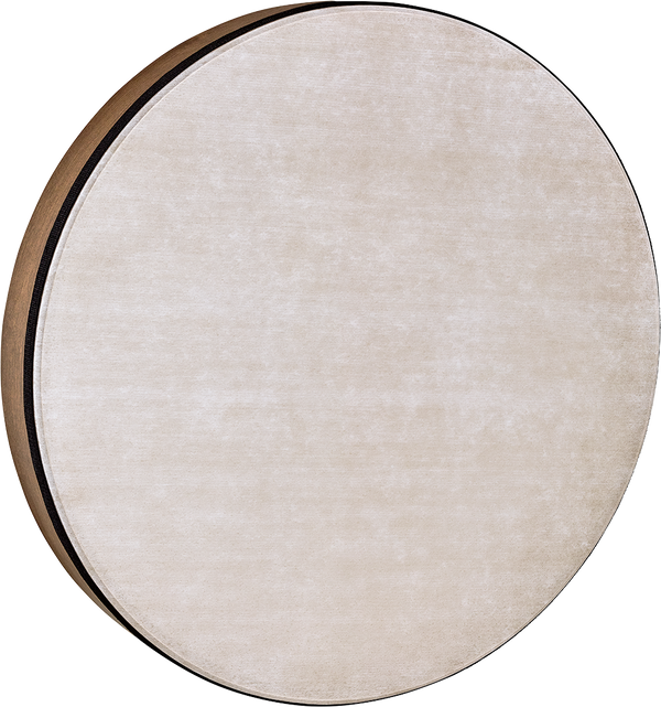 An 18" Woven Synthetic Head Hand Drum by Meinl, showcasing its acoustic properties, on a white background.