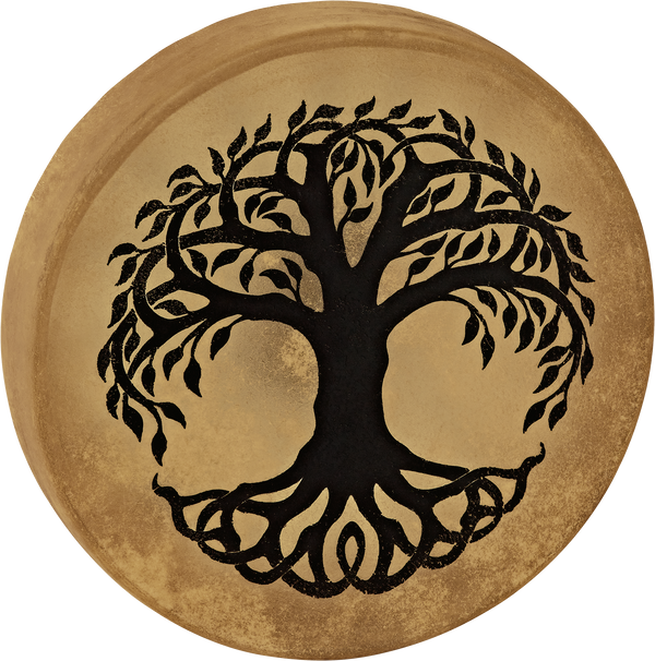 Meinl 15" Native American-Style Hoop Drum, Tree of Life featuring the Celtic tree of life design.