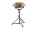 An adjustable stand for a Meinl Steel Handpan/Tongue Drum Stand, Black.