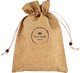A tan drawstring bag perfect for carrying your Meinl Sonic Energy Soundhole Kalimba or Thumb Piano, ideal for sound healing therapy enthusiasts.