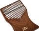 A Meinl 17 notes Kalimba, Sapele, a melodic instrument, on a white background.