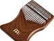 A Meinl 17 notes Kalimba, Sapele, a melodic instrument, on a white background.