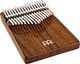 A melodic instrument made of acacia wood, resembling a Meinl 17 notes Kalimba with a set of white keys.