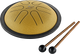 A Meinl 6" Tongue Drum, B Major, Gold, featuring pre-tuned notes and played with two wooden sticks, produces soothing sounds that make it an ideal instrument for sound therapy practitioners. Additionally, this drum includes
