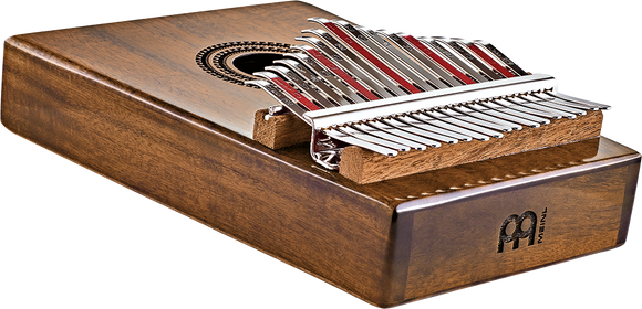 A Meinl Sonic Energy wooden box with a 17 notes Kalimba, Acacia inside.